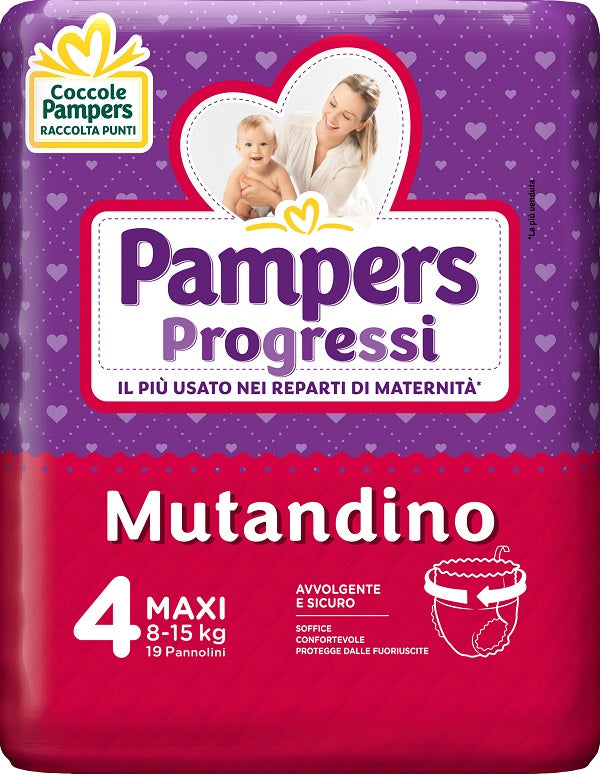 Pampers progretgtgi mutandino cp tg4 maxi 19 pezzi