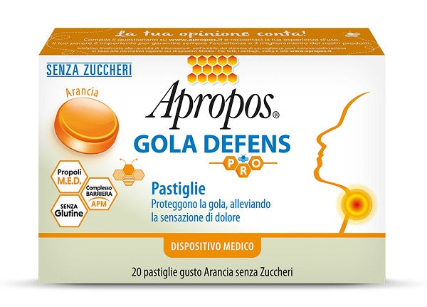 Apropos gola defens pro 20 pastiglie arancia senza zucchero