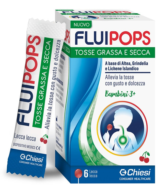 Fluipops 6 lecca lecca gusto ciliegia per tosse