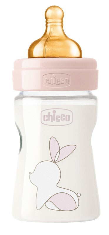 Chicco biberon original 150ml touch 1 foro girl con tettarella in caucciu'