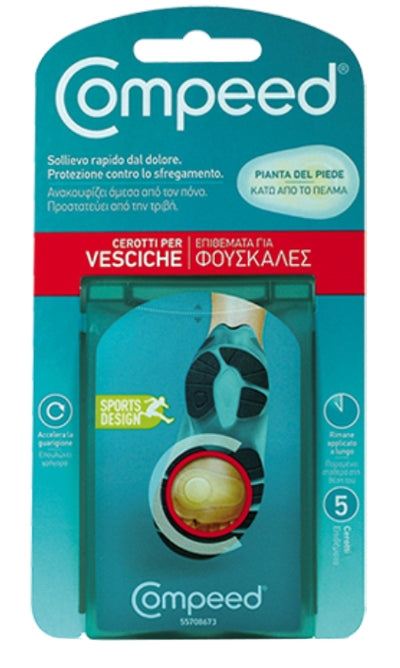 Compeed cerotti per vesciche pianta piede sport 5 pezzi