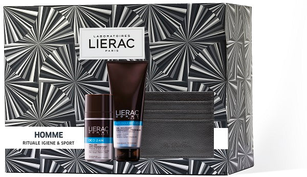 Lierac cf homme gel doccia 200 ml + homme deo 50ml + portacarte rdf