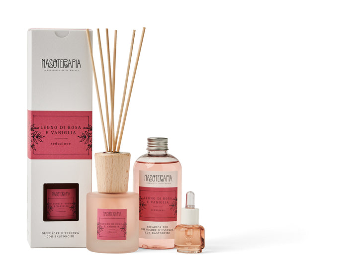Diffusore bastoncini 100 ml legno di rosa e vaniglia 100 ml