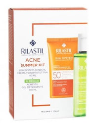 Rilastil sun system acnestil spf50+ crema + detergente