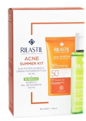 Rilastil sun system acnestil spf50+ crema + detergente