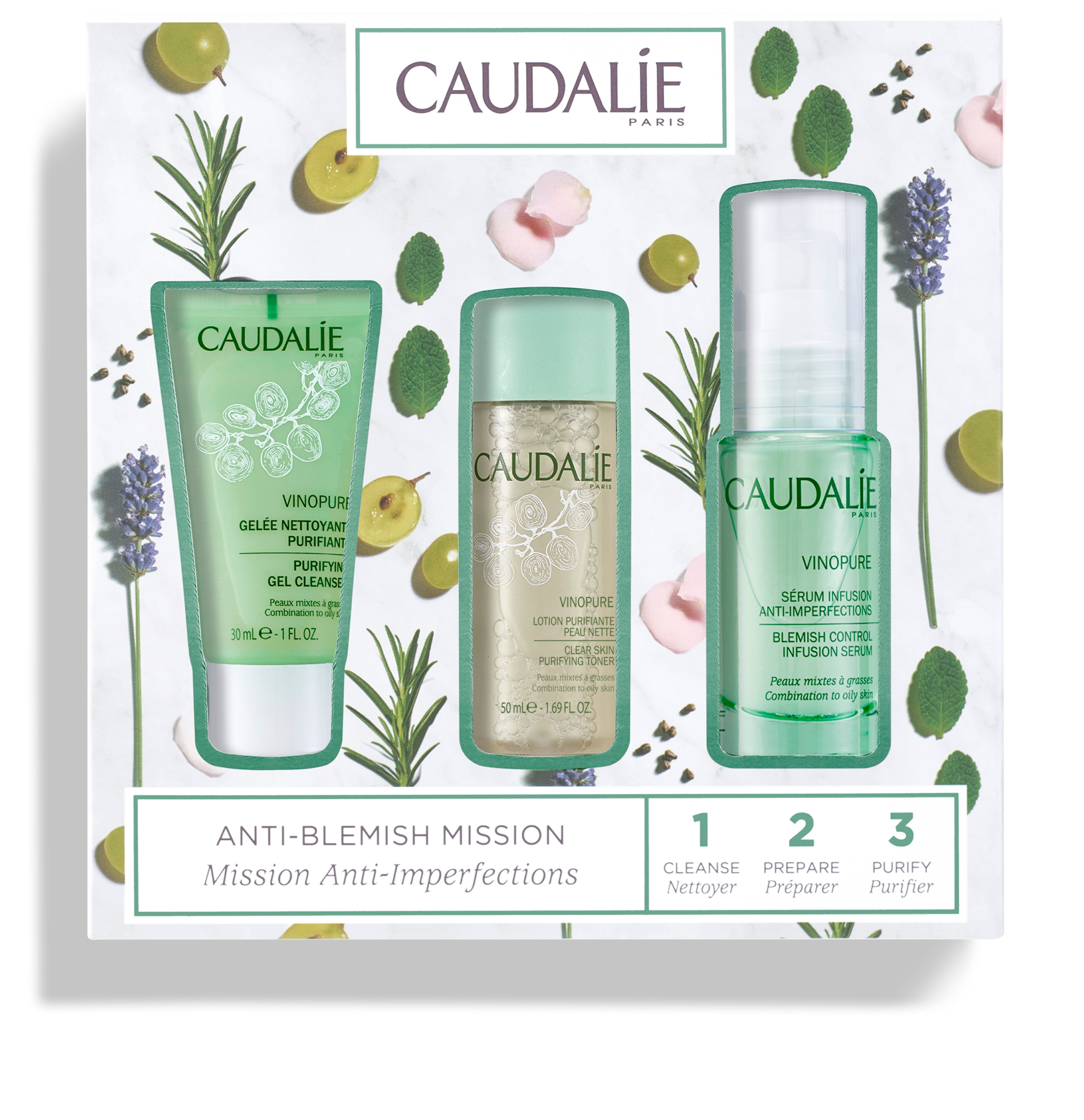 Vinopure cofanetto siero 1,2,3 2020 siero 30 ml + tonico 50 ml + gel detergente 30 ml