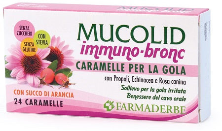 Mucolid bronc immuno 24 caramelle gusto arancia