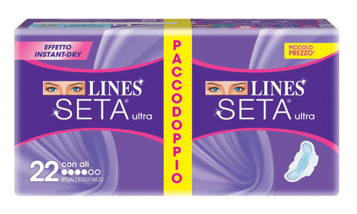 Lines seta ultra assorbente con ali 22 pezzi