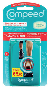 Compeed cerotti per vesciche al tallone sport 5 pezzi promo 5 euro