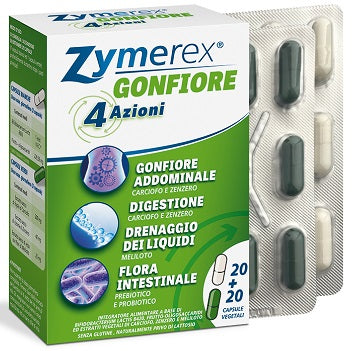 Zymerex gonfiore 4 azioni 20 + 20 capsule vegetali