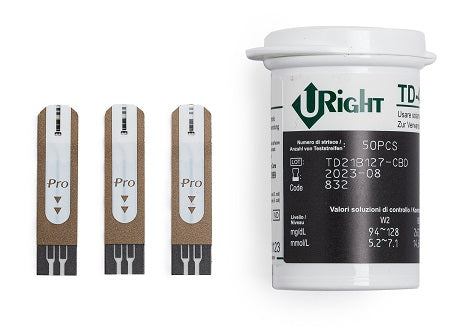 Strisce misurazione glicemia u-right td 4279 50 pezzi