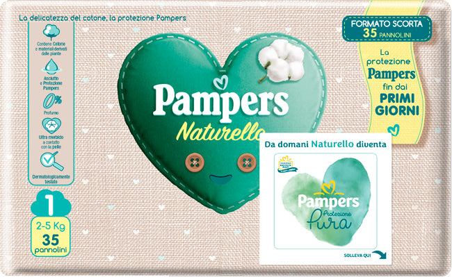 Pannolini pampers protezione pura naturello newborn 35 pezzi