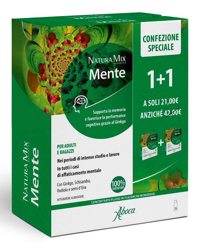 Natura mix advanced mente 10 flaconcini + 10 flaconcini 300 ml confezione speciale