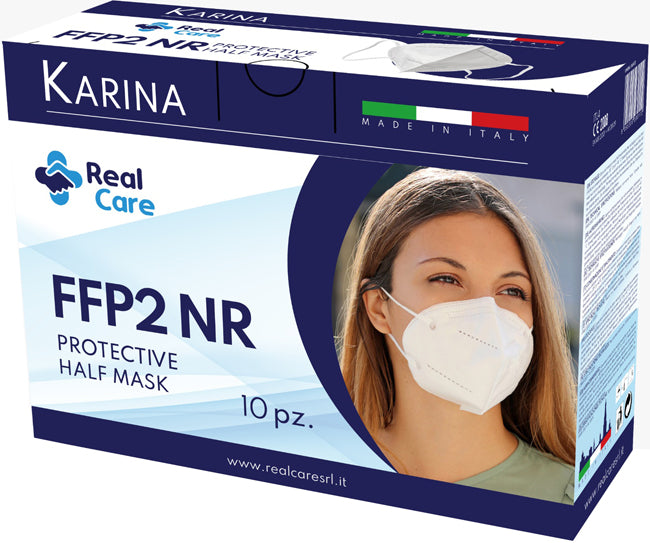 Karina semimaschera filtrante antipolvere monouso ffp2 bianco 10 pezzi