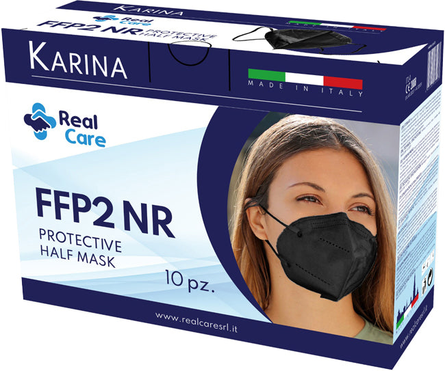 Karina semimaschera filtrante antipolvere monouso ffp2 nero 10 pezzi