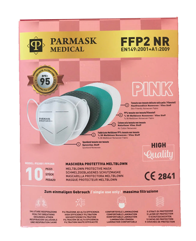 Mascherina ffp2 ps2001 rosa 10 pezzi