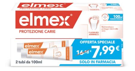 Elmex dentifricio anticarie bitubo 2 pezzi da 100 ml