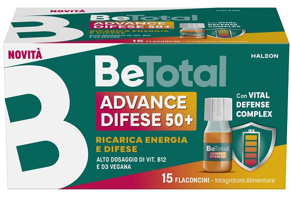 Betotal advance difese 50+ 15 flaconcini da 7 ml aroma naturale arancia con edulcoranti senza zuccheri senza glutine naturalmente privo di lattosio